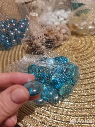 Стеклянные камни для декора