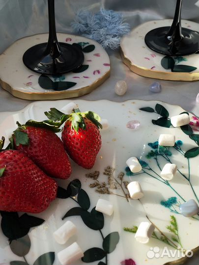 Сервировочный набор посуды из эпоксидной смолы