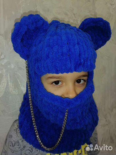 Балаклава синий Мишка