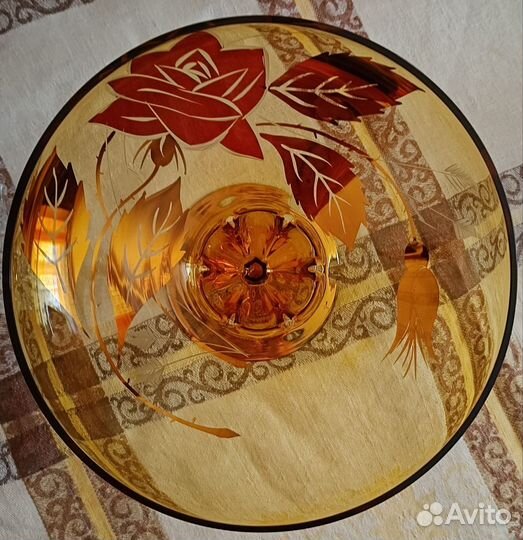 Ваза на ножке Богемия Чехословакия