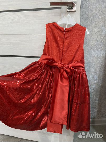 Блестящее Красное платье для девочки