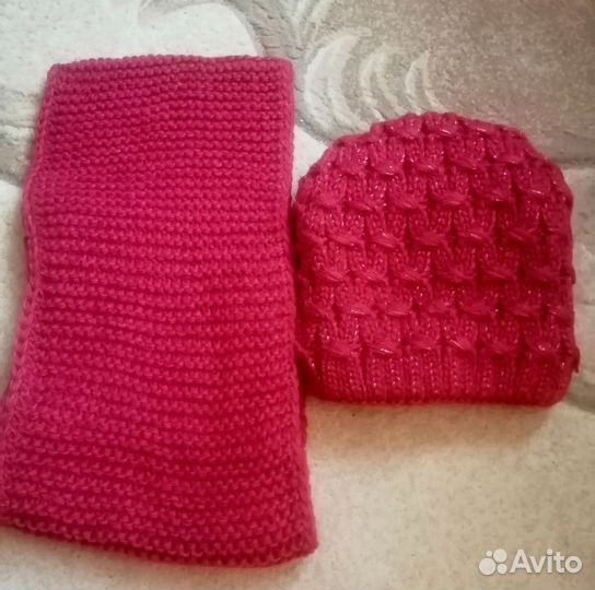 Комплект шапка и снуд зима