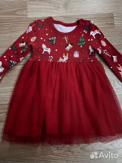 Платье новогоднее 80 86 красное
