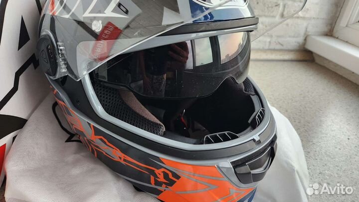 Мотошлем airoh storm bionikle orange gloss