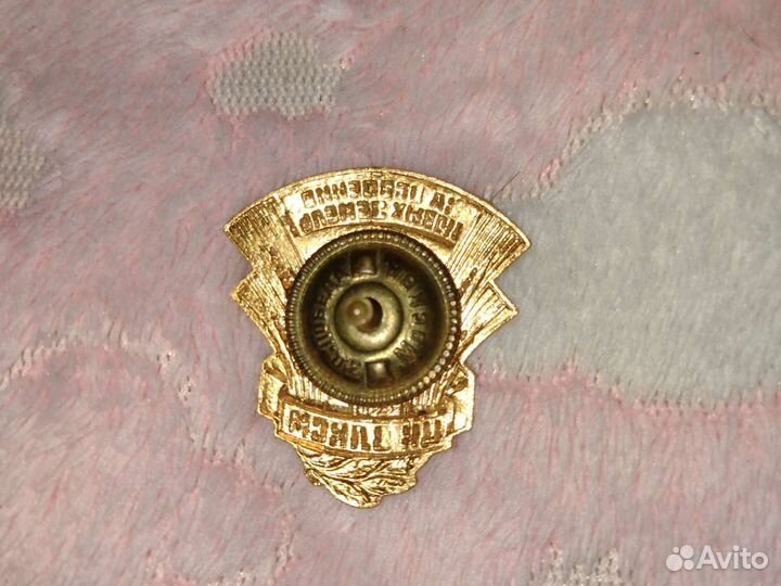 Знак тяжёлый. цк влксм. Освоение новых земель