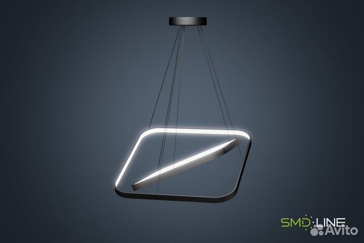 Светодиодная люстра в форме 2-х Квадратов