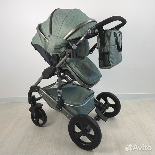 Детская коляска Luxmom 555 2в1 зеленый