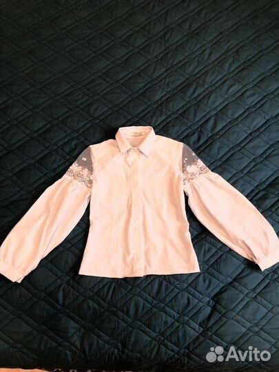 Блузка школьная нарядная белая 122-128