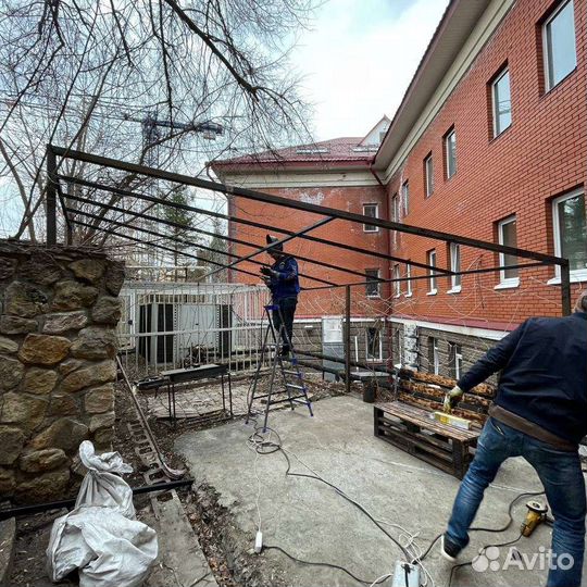 Монтаж сварка навесов и металлоконструкций