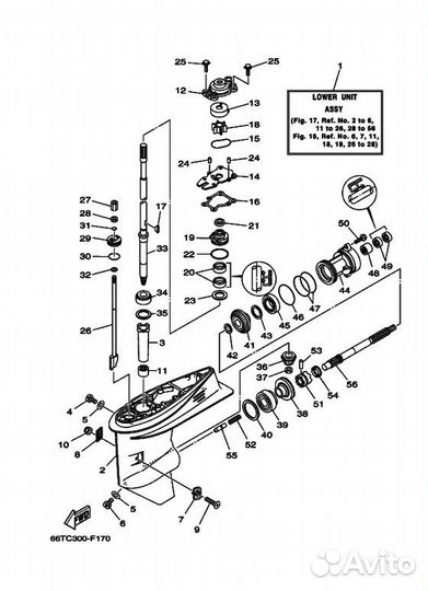 Ремкомплект помпы Yamaha 40 с корпусом