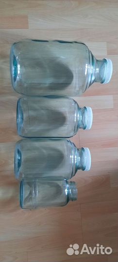 Бутыли 2 л, 5л и 10 л стеклянные СССР с крышкой