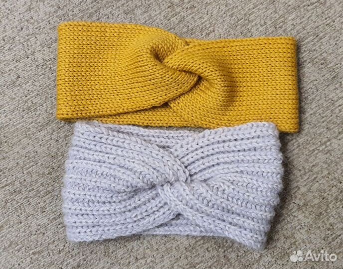 Повязка на голову вязаная