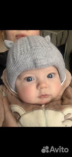 Шапка шлем зима для малыша