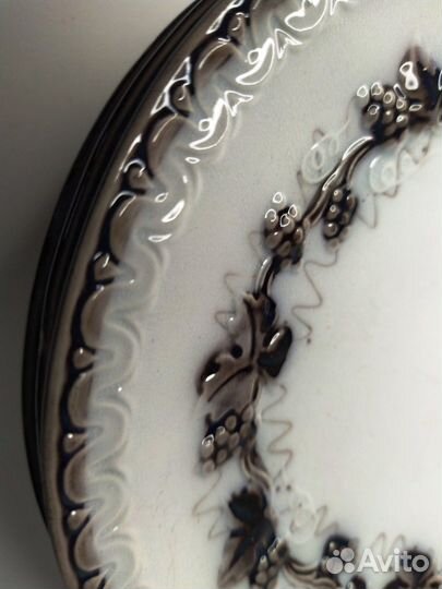 Тарелки фарфор Gefle Mullbar, 19 см, Швеция, 6 шт