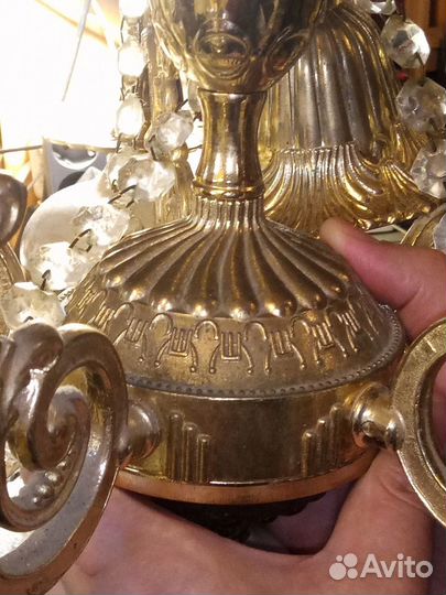 Люстра хрусталь/фарфор/позолоченный СССР