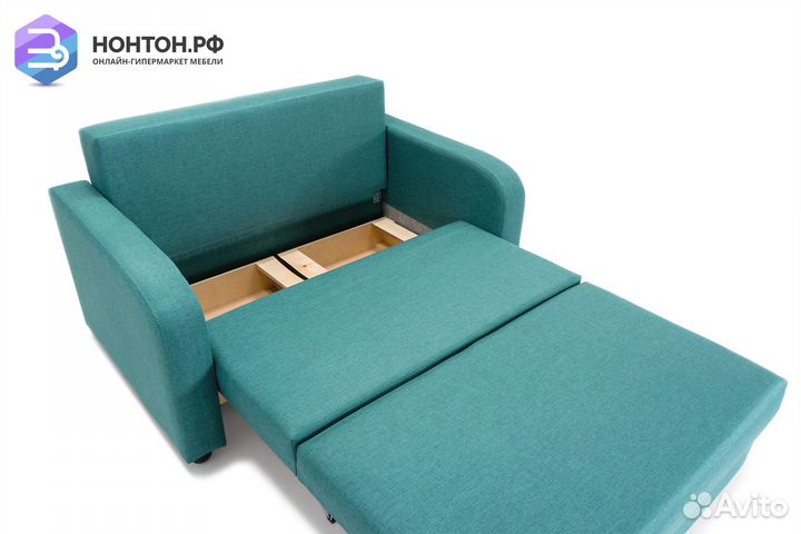 Диван Бруно рогожка зеленая