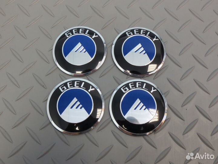 Наклейки Geely 55 мм на колпаки диски ступицу
