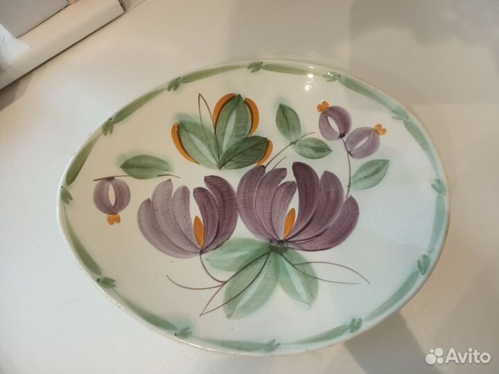 Блюдо тарелка цветы зик, СССР