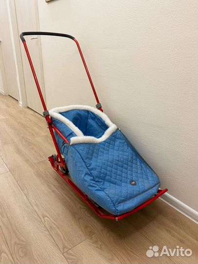 Детские зимние санки с колесами