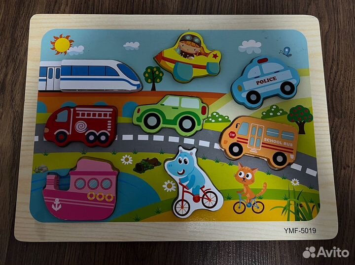 Деревянные пазлы транспорт