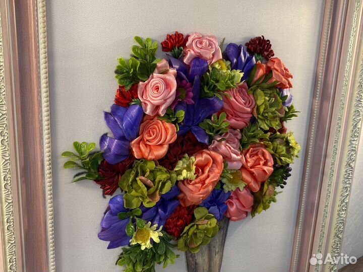 Картина вышивка лентами