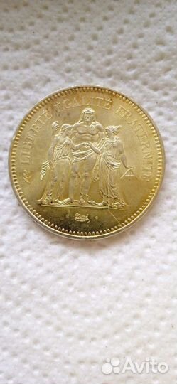 Монета Франция 50 франков 1975 год