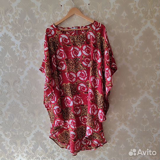 Летняя пляжная туника удлиненная, onesize 46-56