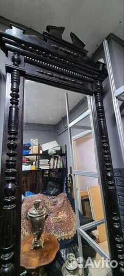 Большое салонное зеркало. Антикварное старинное