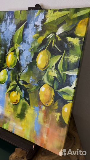 Картина на холсте лимоны