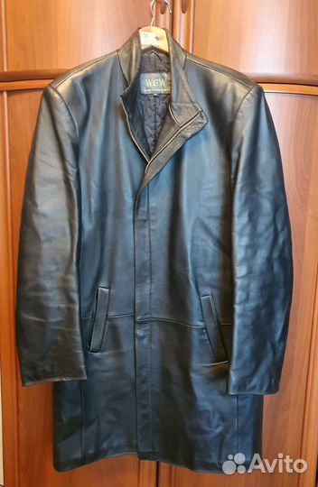 Кожаное пальто 56 размер