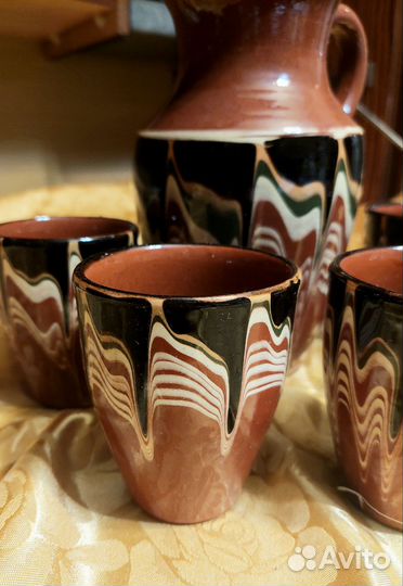 Кувшин и стаканчики болгарская керамика