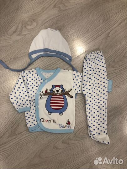 Распашонка, ползунки, чепчик
