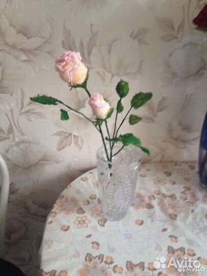 Роза из бисера ручная работа