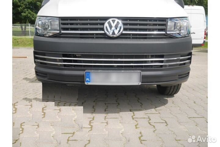 Накладки на передний бампер Volkswagen T6 (6 шт)