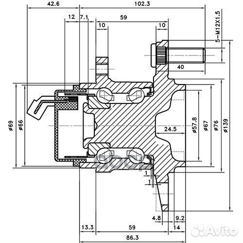 Ступица задняя зад лев Z89498R Zikmar