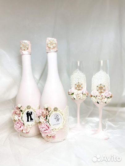 Свадебные бокалы,свечи семейный очаг сундук казна