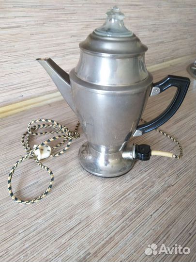 Электрокофейник с гейзером из латуни.ссср. 1964год