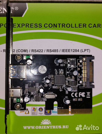 Плата расширения pci-e- USB type c, USB 3.0