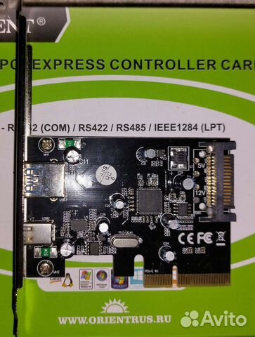Плата расширения pci-e- USB type c, USB 3.0