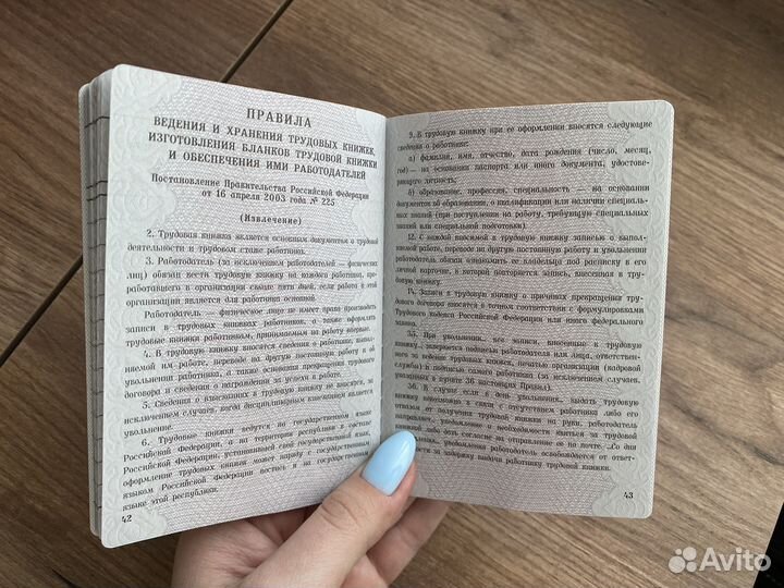 Трудовая книжка ТК 6