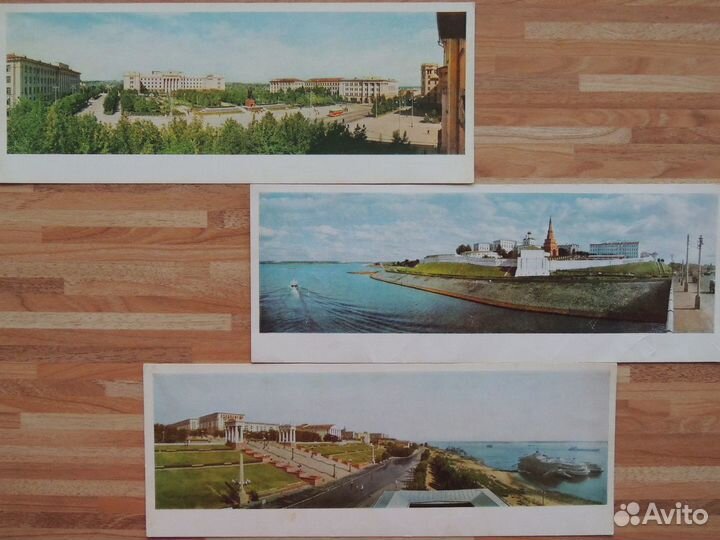 «По Волге» панорамные открытки Т. Бакмана 1966г