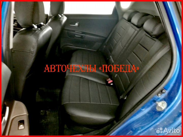 Чехлы Kia Ceed 2 из экокожи чёрные Классика