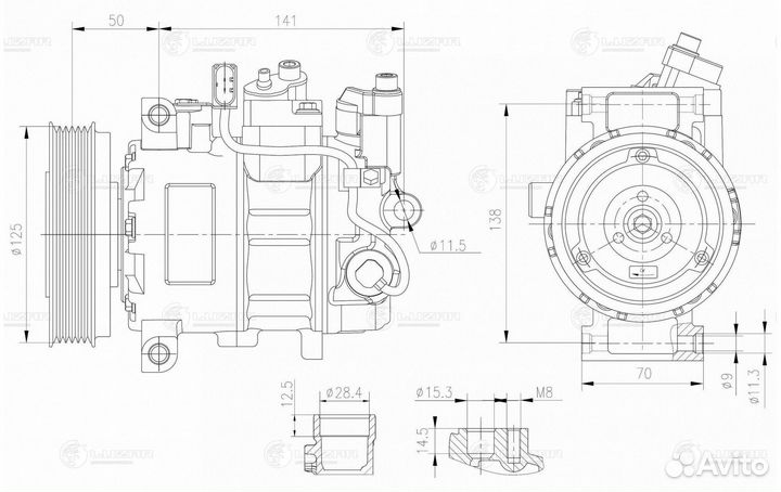 Компрессор кондиционера Ауди А8 05