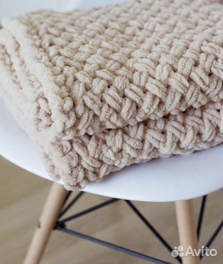 Плюшевый плед ручной работы