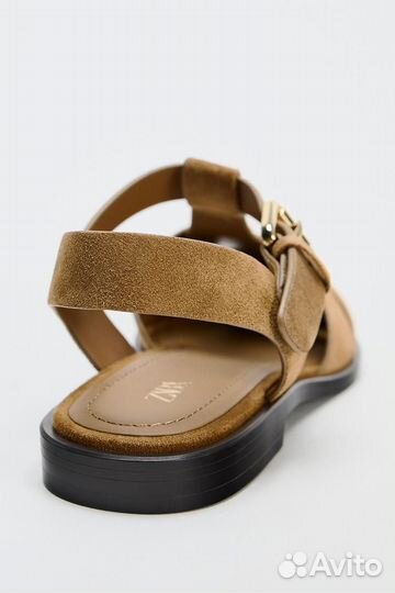 Замшевые сандалии Zara 2024