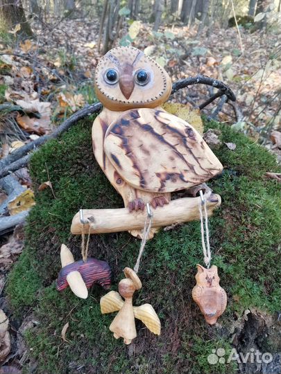 Ключница Сова из дерева