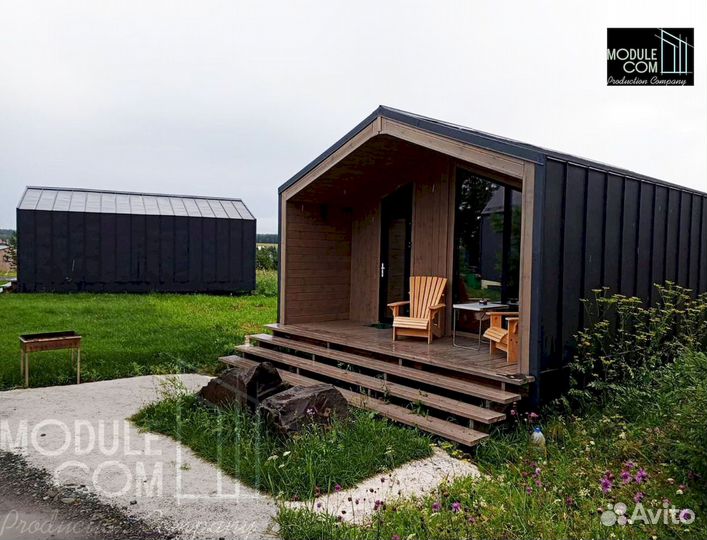 Модульный дом с отделкой и закрытой террасой