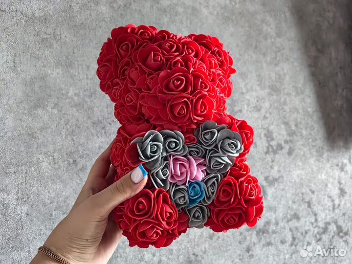 Мишка из роз новый