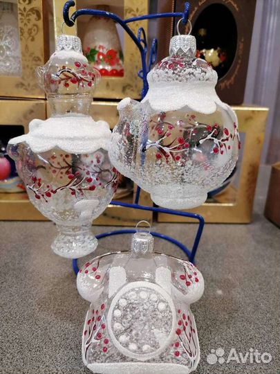 Елочные игрушки Ариель льдинки калинки
