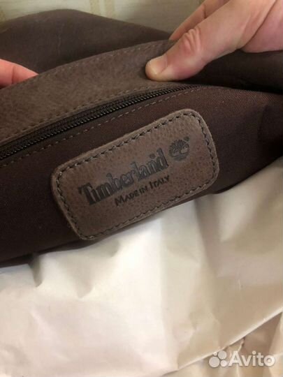 Мужская кожаная сумка timberland made in Italy